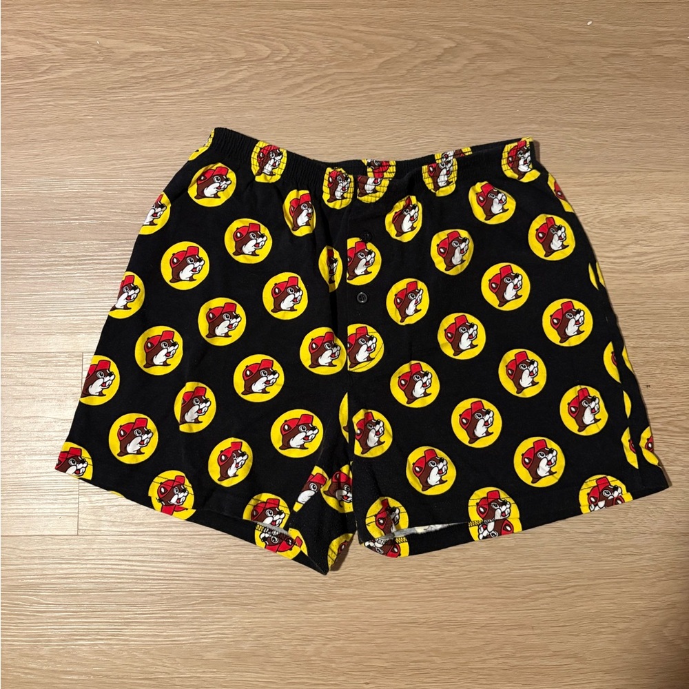 Women's Black Pajama Shorts with Cartoon Print